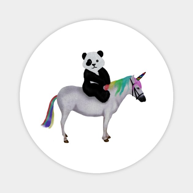 Cute Panda riding Unicorn, Birthday Girl, Women Magnet by logiamerch